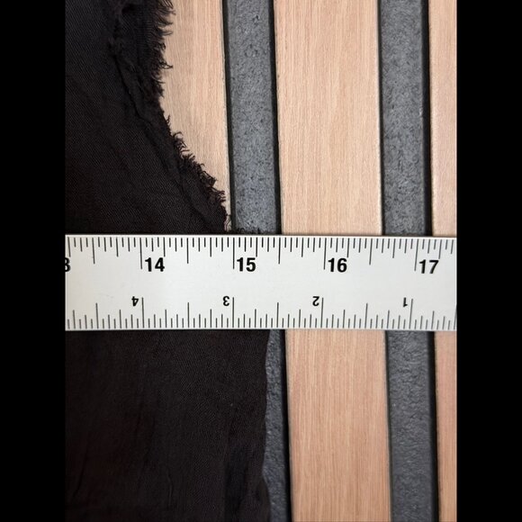 Free People Dress Large Womens Black Square Neck Ruffled Frayed Midi - Picture 3 of 7